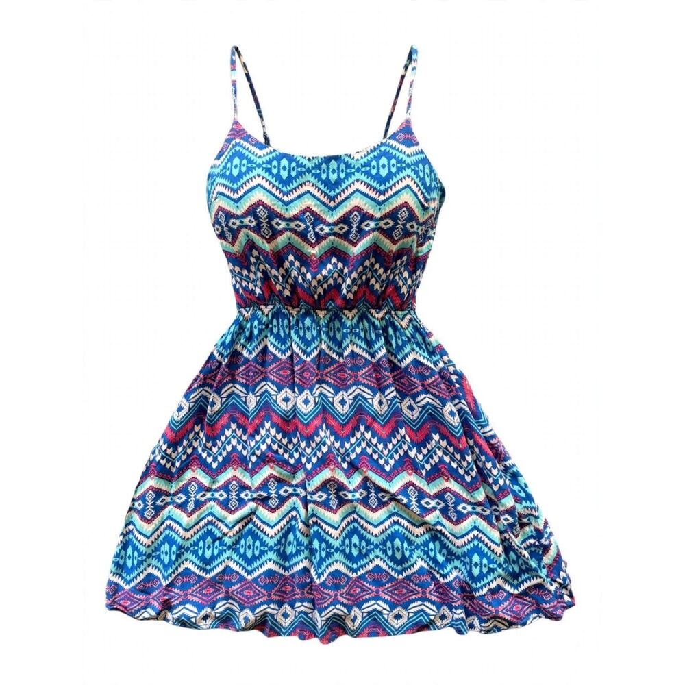 Rue21 Multicolor Chevron Sundress Mini in Blue & Purple M